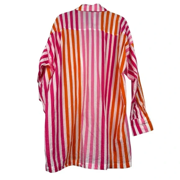 Anthropologie BeachRiot Striped Button Shirt Dress Swim Cover - Picture 4 of 6